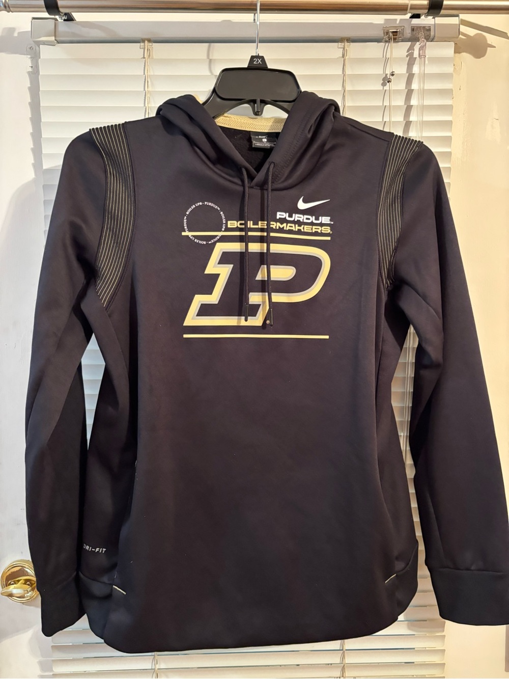 Purdue Boilermakers Hoodie Mens Size Large Nike On Field Black Dri Fit